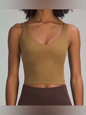 Lululemon Align Tank Top Size 6 Gold Spice NWT Nulu Cropped Built In Bra Athleti